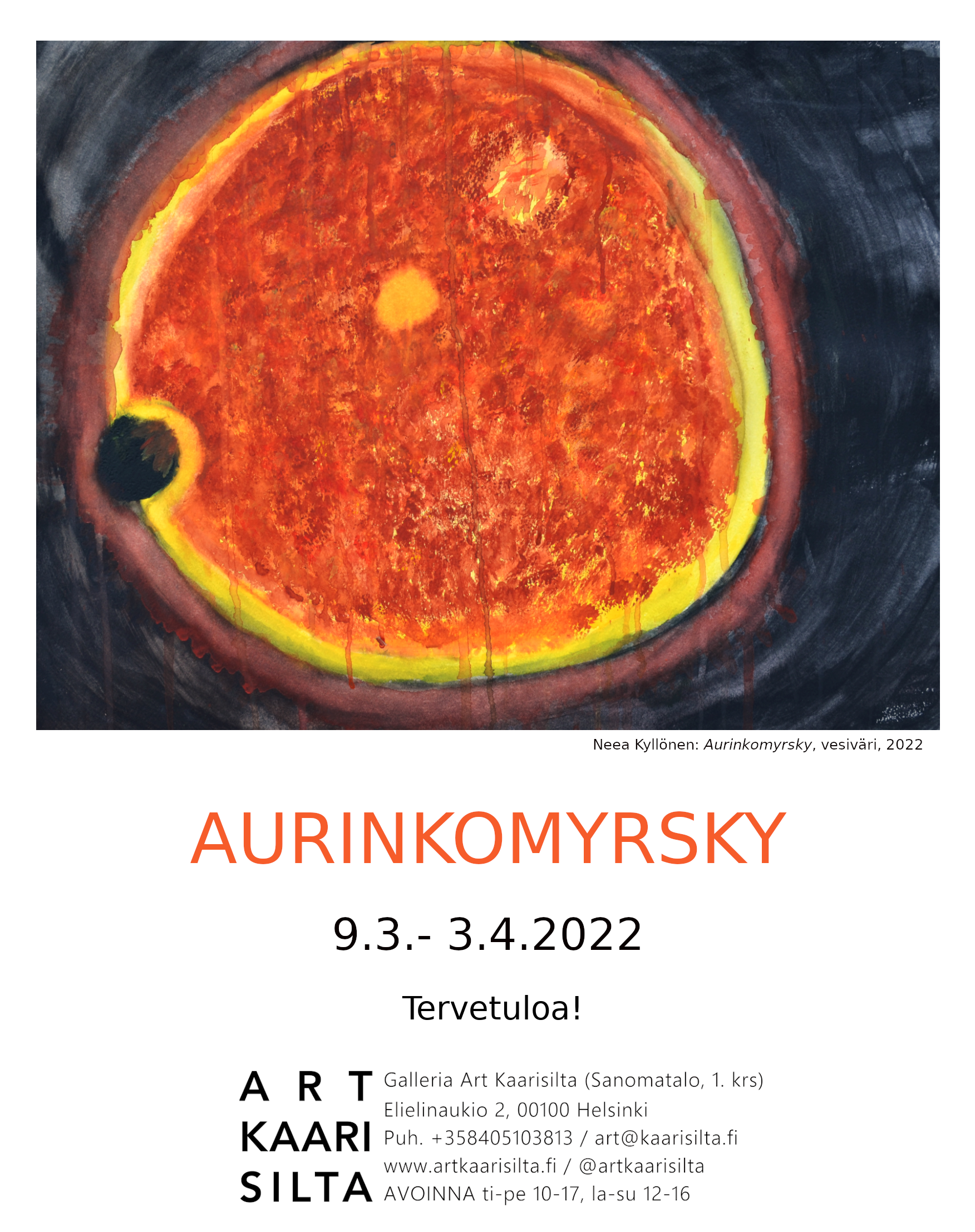 mainoskuva -Aurinkomyrsky-näyttely