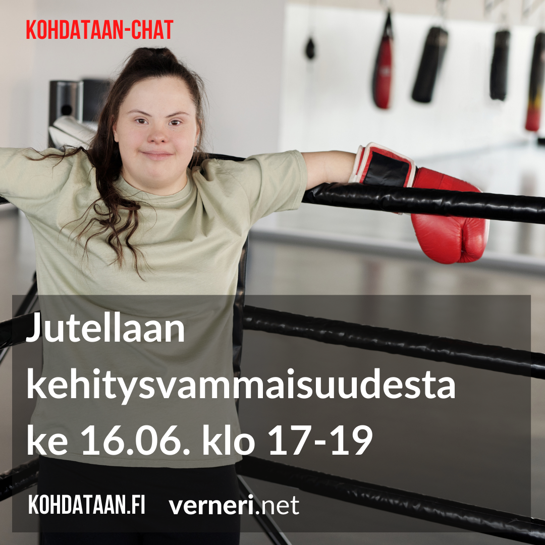 mainoskuva - jutellaan Kehitysvammaisuudesta Kohdataan -chatissa