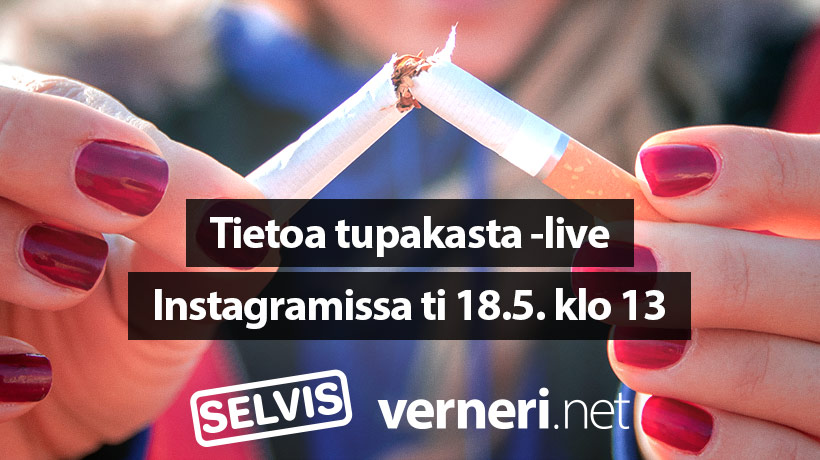 Tietoa tupakasta -instalive. Katkennut tupakka