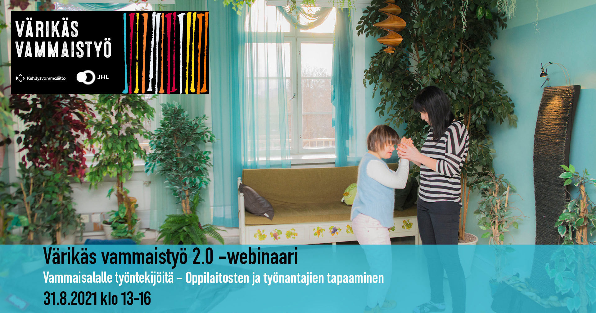 Värikäs vammaistyö - webinaari-mainos